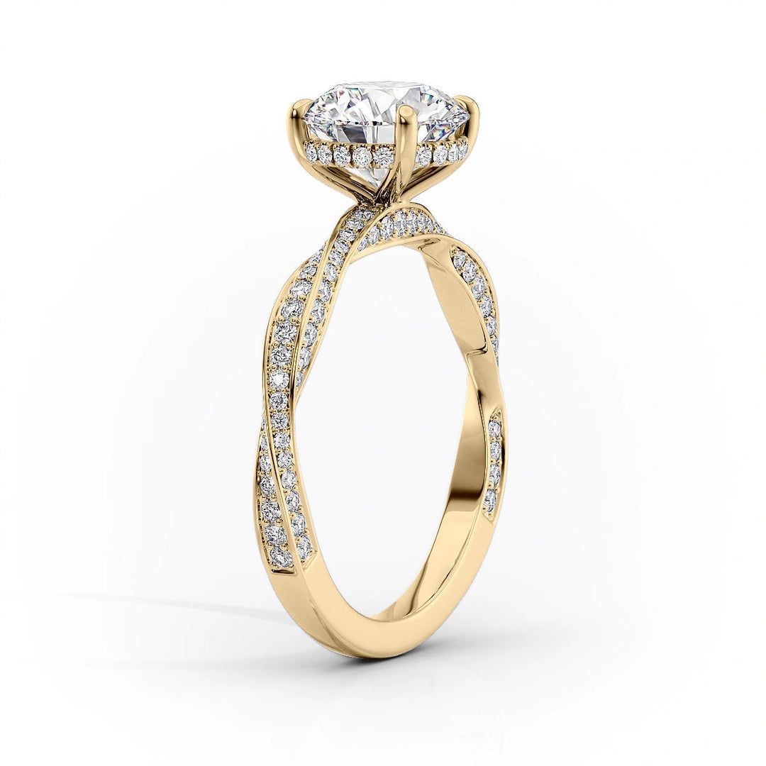 The Cadence Set With Oval Pave Lab Diamond 1.5 Carat 14K Gold#material_gold