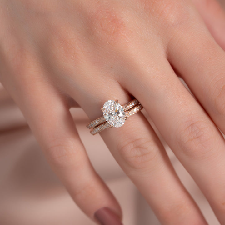 The Cadence Oval Lab Diamond Moissanite Engagement Ring *Shown with 2 ct #material_rose