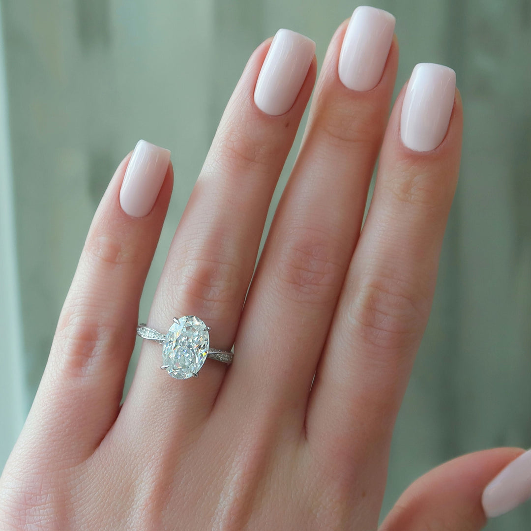 The Cadence Oval Lab Diamond Moissanite Engagement Ring