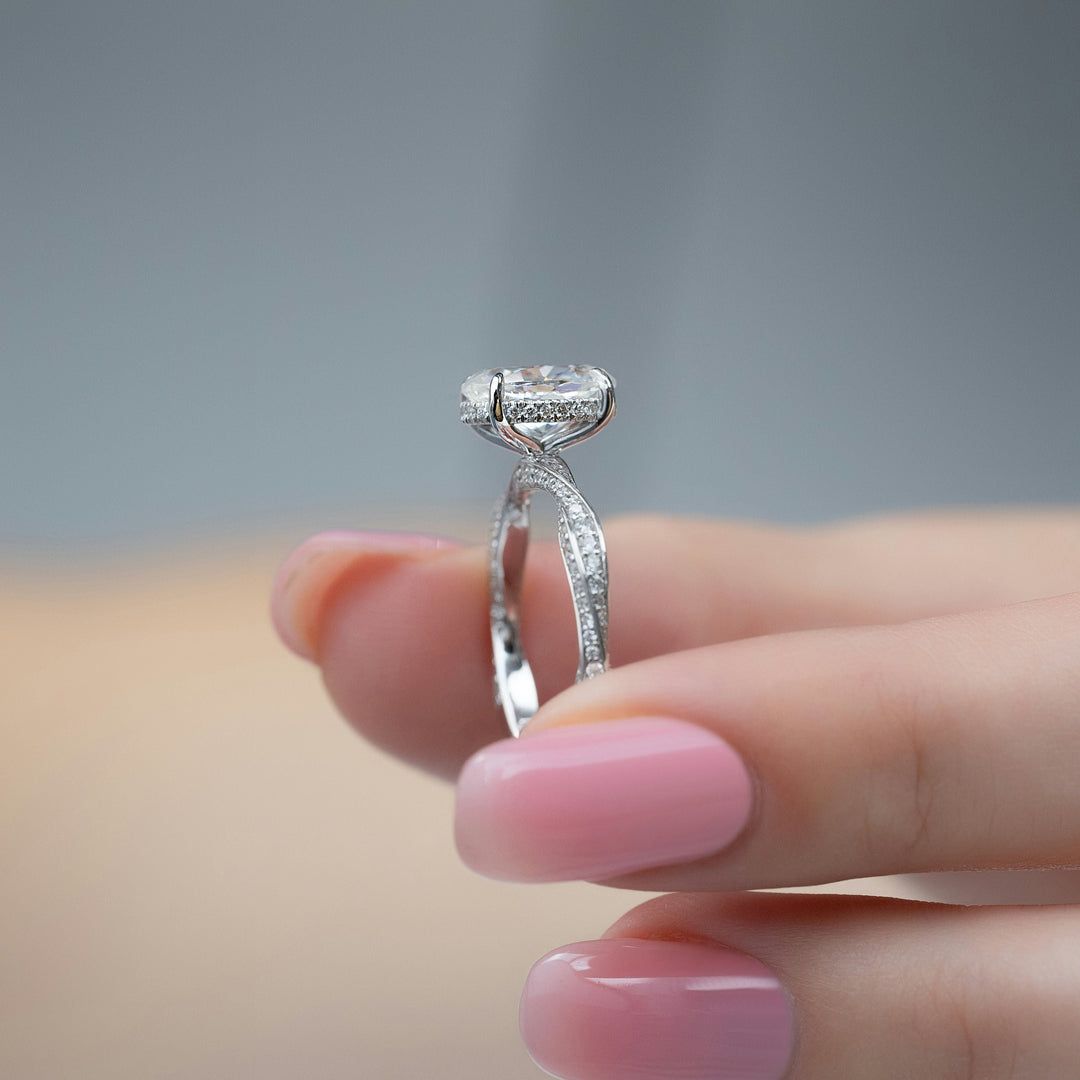 The Cadence Oval Lab Diamond Moissanite Engagement Ring