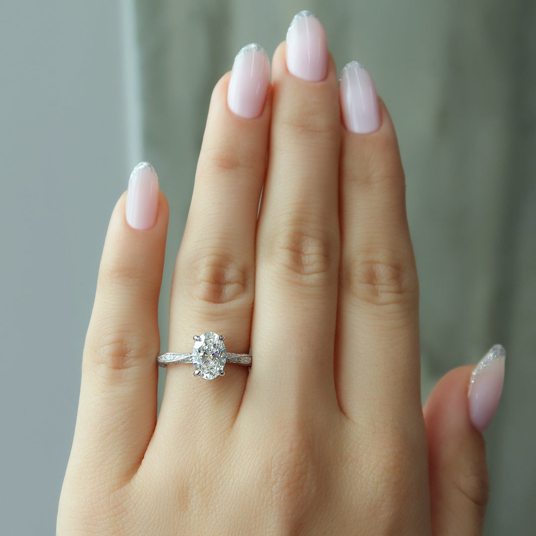 The Cadence Oval Lab Diamond Moissanite Engagement Ring