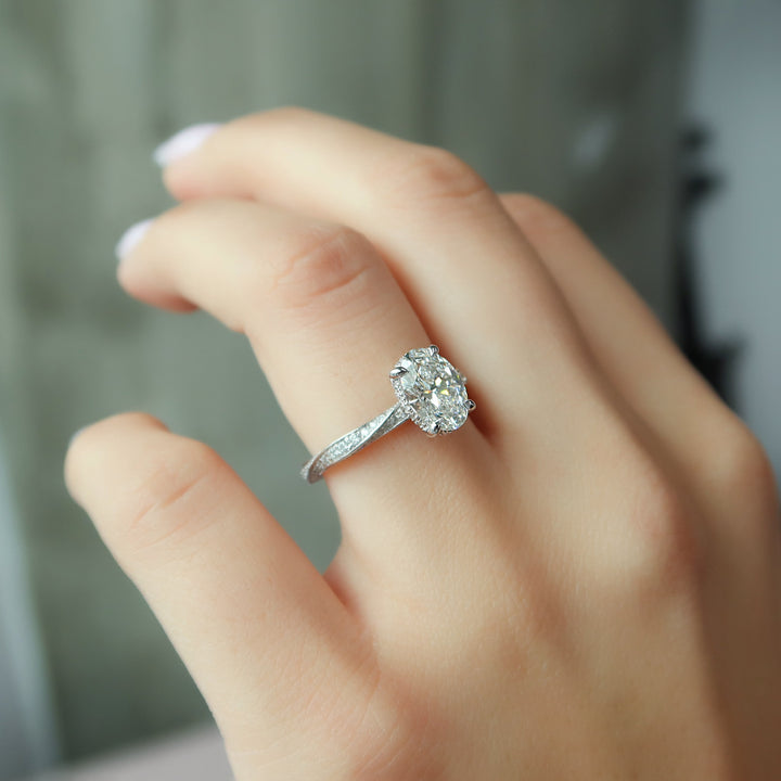 The Cadence Oval Lab Diamond Moissanite Engagement Ring *Shown with 1.5 ct #material_white