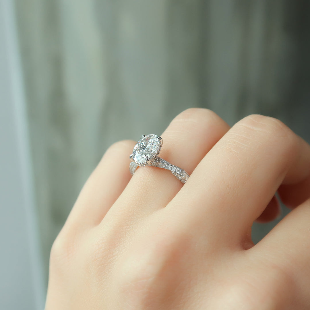 The Cadence Oval Lab Diamond Moissanite Engagement Ring