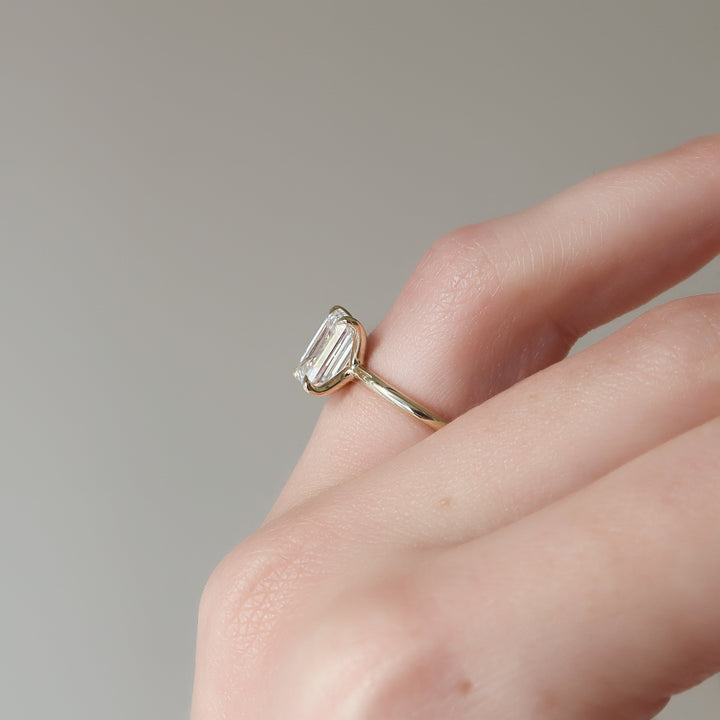 The Cecelia Emerald Lab Diamond Moissanite Engagement Ring *Shown with 2.5 ct #material_gold
