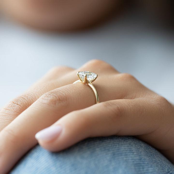 The Cecelia Emerald Lab Diamond Moissanite Engagement Ring *Shown with 1.5 ct #material_gold