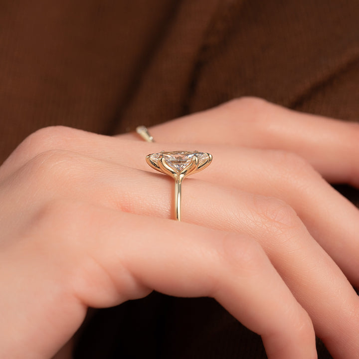 The Cecelia Marquise Lab Diamond Moissanite Engagement Ring *Shown with 1.5 ct #material_gold