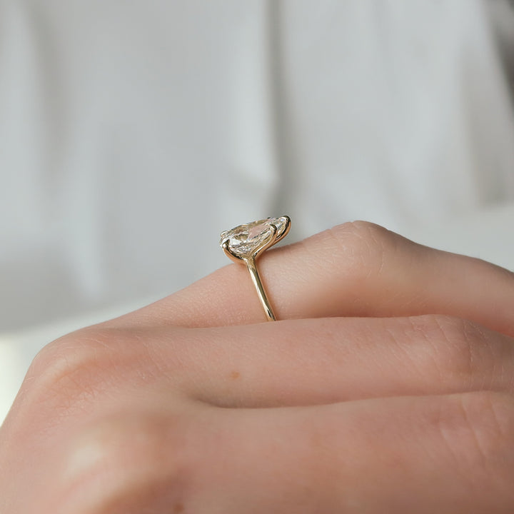 The Cecelia Pear Lab Diamond Moissanite Engagement Ring *Shown with 1.5 ct #material_gold