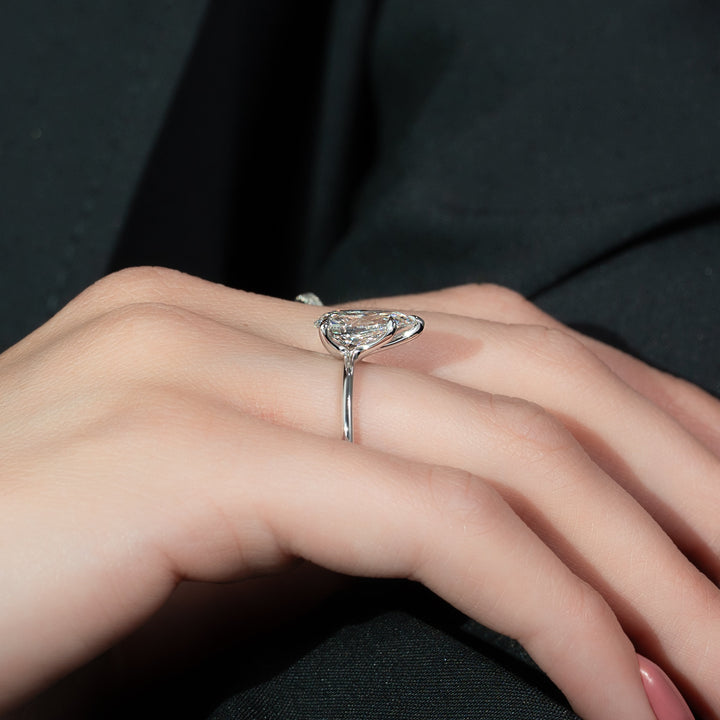The Cecelia Pear Lab Diamond Moissanite Engagement Ring *Shown with 2 ct #material_white