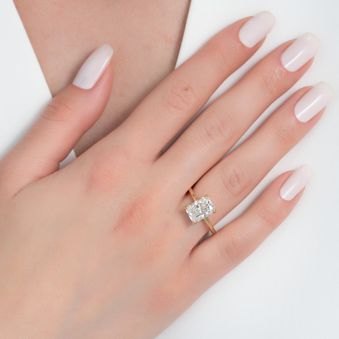 The Cecelia Radiant Lab Diamond Moissanite Engagement Ring