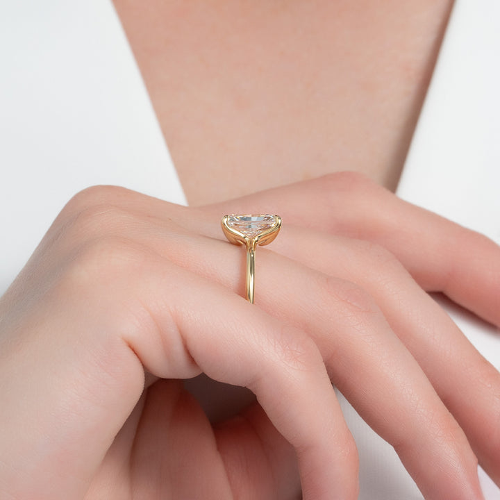 The Cecelia Radiant Lab Diamond Moissanite Engagement Ring *Shown with 3 ct #material_gold