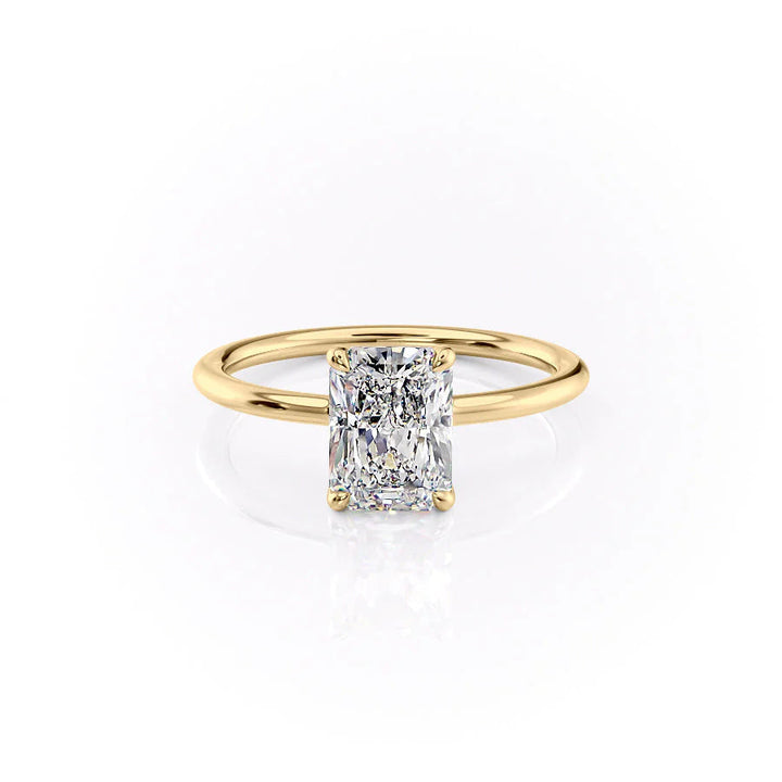 The Cecelia Set With Radiant Solitaire Lab Diamond 1 Carat 14K Gold#material_gold