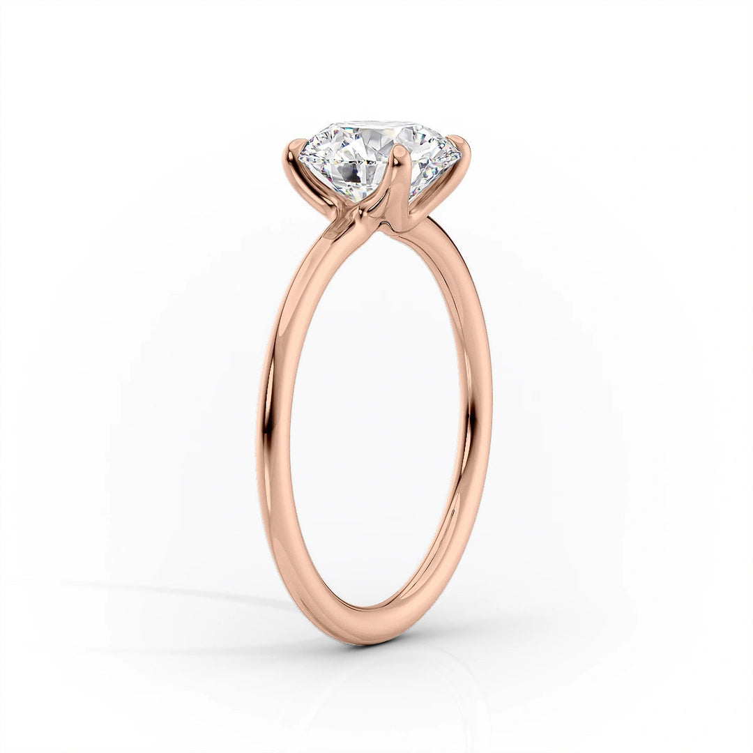 The Cecelia Set With Radiant Solitaire Lab Diamond 1.5 Carat 14K Rose#material_rose