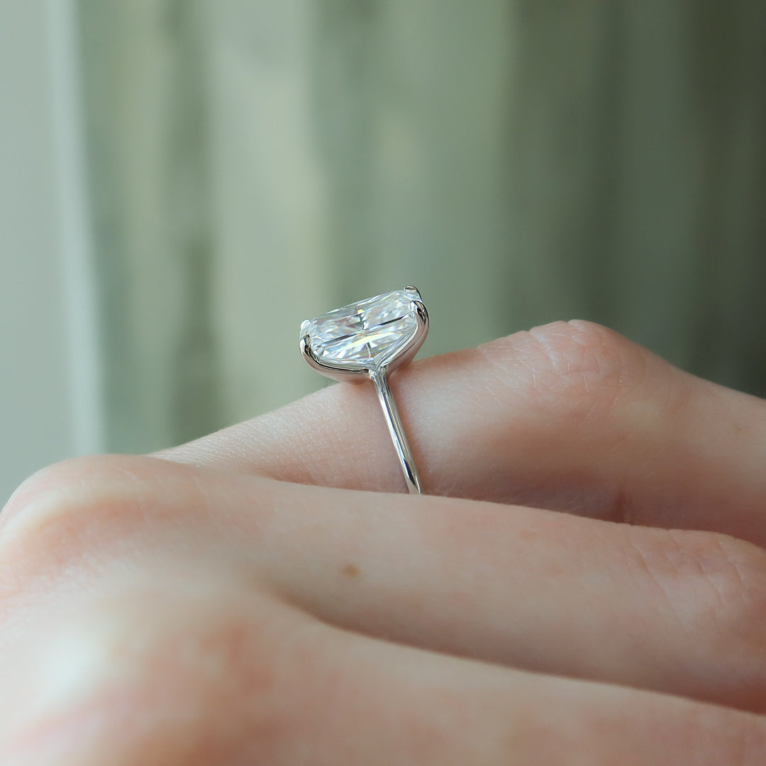 The Cecelia Radiant Lab Diamond Moissanite Engagement Ring