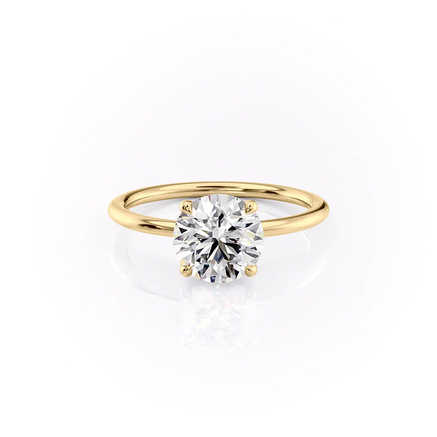 The Cecelia Set With Round Solitaire Lab Diamond 1 Carat 14K Gold#material_gold