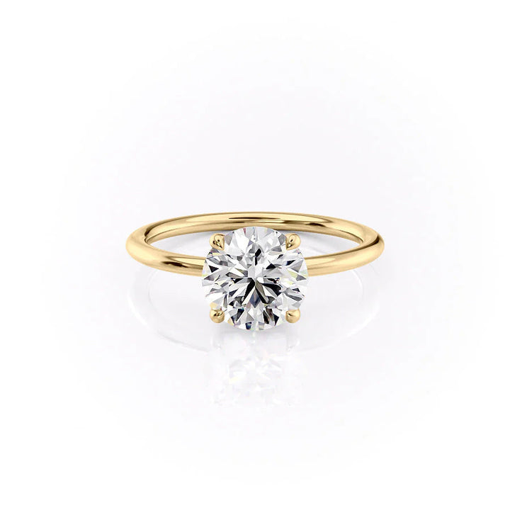 The Cecelia Set With Round Solitaire Lab Diamond 1 Carat 14K Gold#material_gold