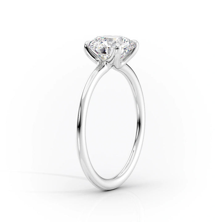 The Cecelia Set With Round Solitaire Lab Diamond 1.5 Carat 14K White#material_white