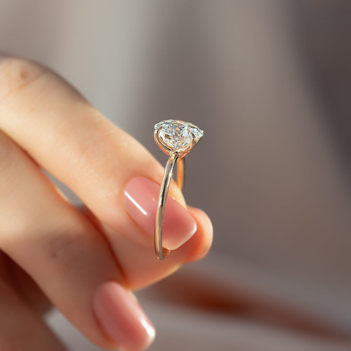 The Cecelia Round Lab Diamond Moissanite Engagement Ring *Shown with 3 ct #material_rose