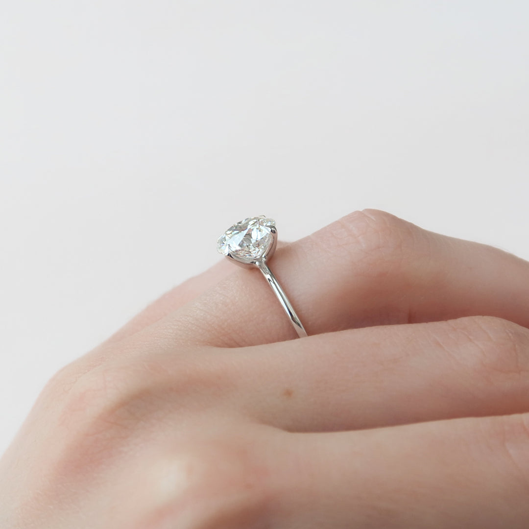 The Cecelia Round Lab Diamond Moissanite Engagement Ring