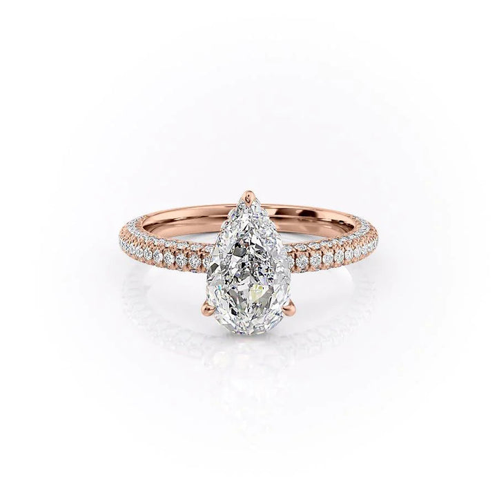 The Chana Set With Pear Pave Lab Diamond 1 Carat 14K Rose#material_rose