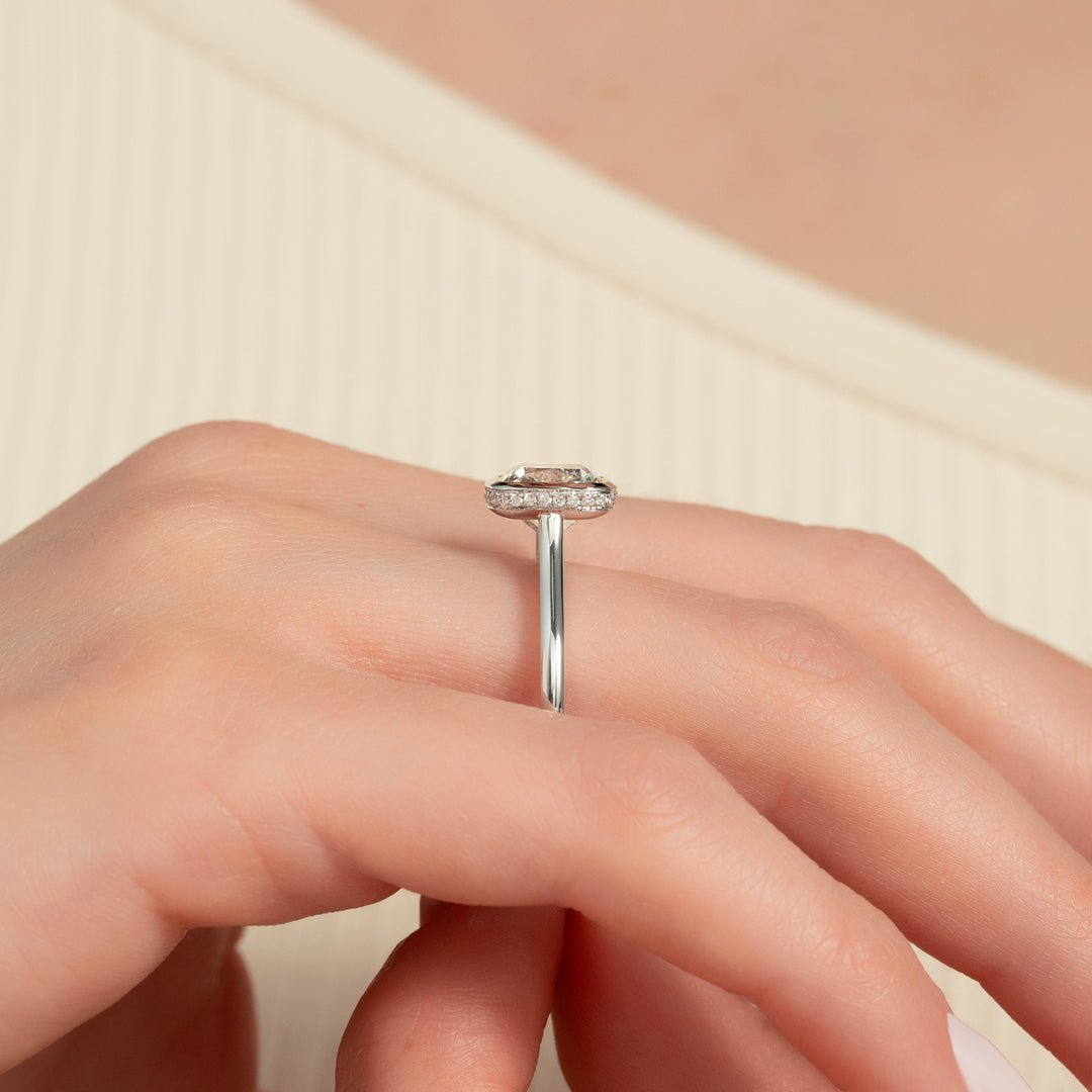 The Christine Cushion Lab Diamond Moissanite Engagement Ring