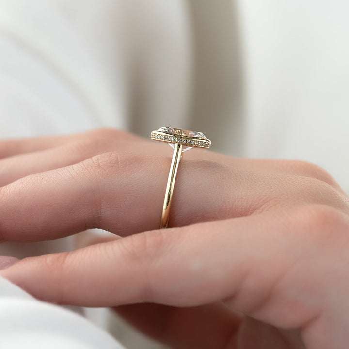 The Christine Oval Lab Diamond Moissanite Engagement Ring *Shown with 4 ct #material_gold