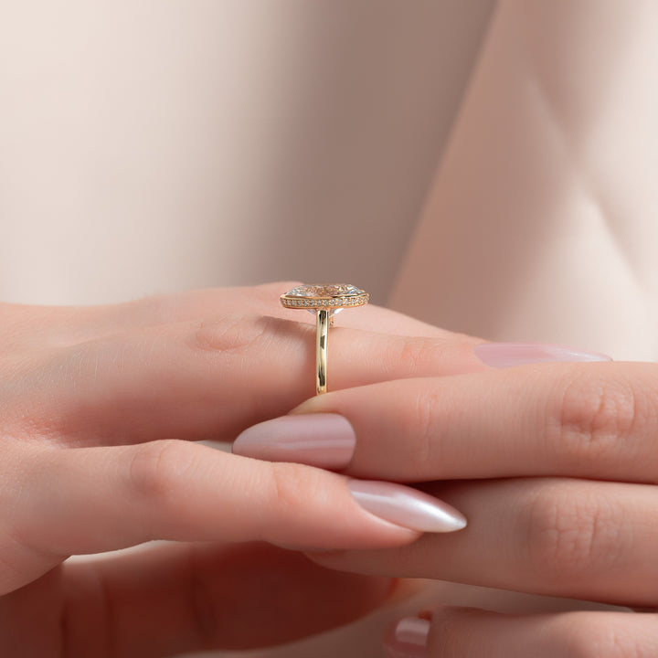 The Christine Oval Lab Diamond Moissanite Engagement Ring *Shown with 3 ct #material_gold