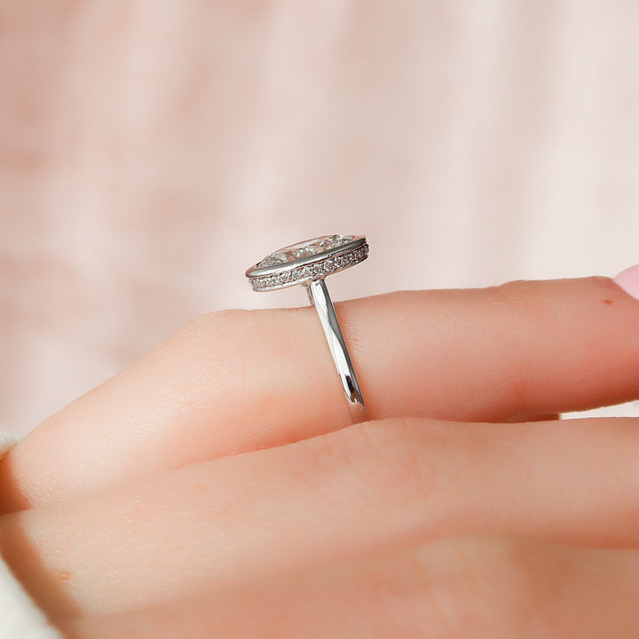 The Christine Oval Lab Diamond Moissanite Engagement Ring *Shown with 2 ct #material_white