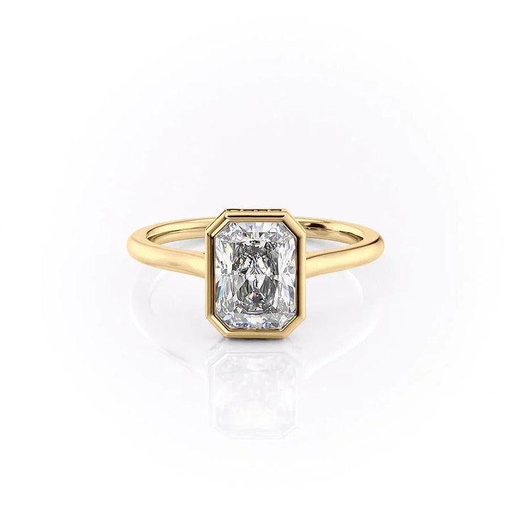 The Christine Set With Radiant Solitaire Lab Diamond 1 Carat 14K Gold#material_gold