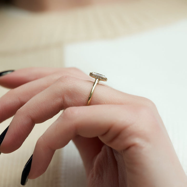 The Christine Radiant Lab Diamond Moissanite Engagement Ring *Shown with 2 ct #material_gold