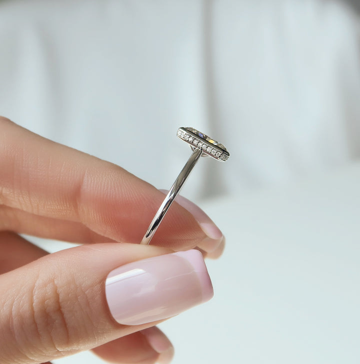 The Christine Radiant Lab Diamond Moissanite Engagement Ring *Shown with 2.5 ct #material_white