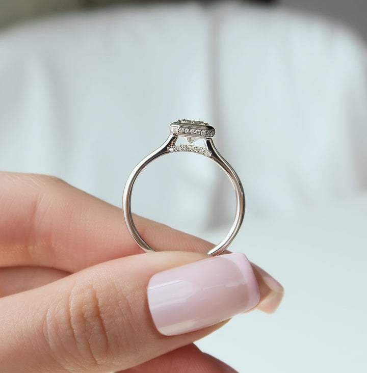 The Christine Radiant Lab Diamond Moissanite Engagement Ring *Shown with 2.5 ct #material_white