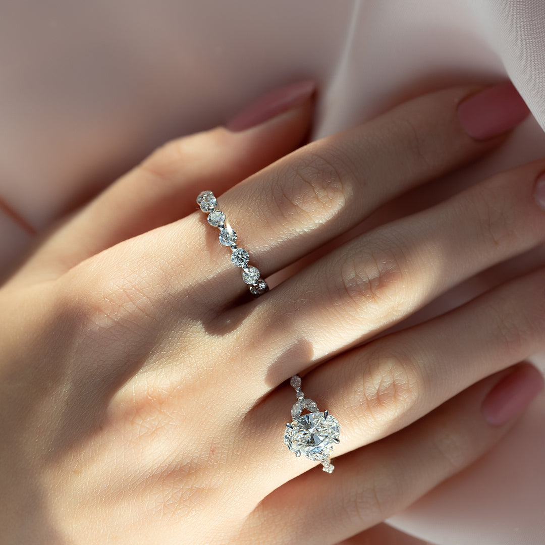 The Cindy Oval Lab Diamond Moissanite Engagement Ring