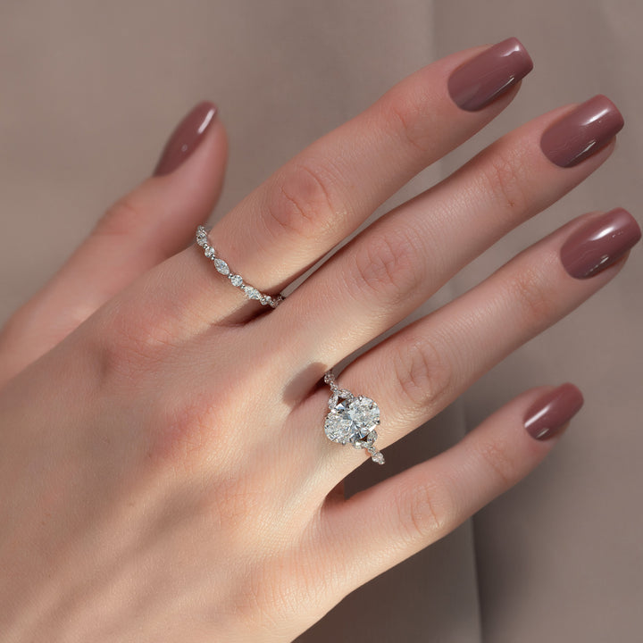 The Cindy Oval Lab Diamond Moissanite Engagement Ring *Shown with 2.5 ct #material_white