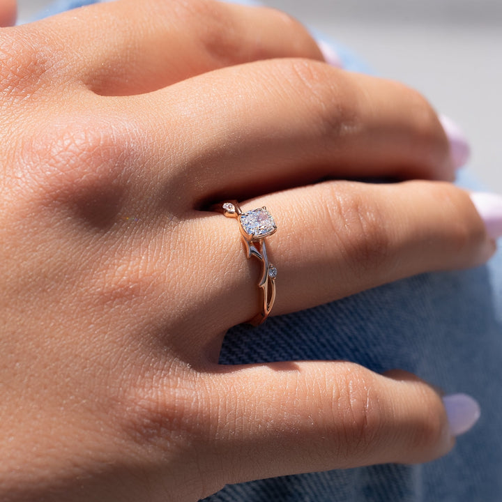 The Coco Cushion Lab Diamond Moissanite Engagement Ring *Shown with 0.5 ct #material_rose