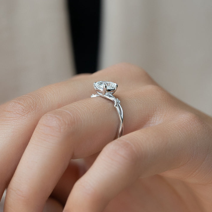 The Coco Cushion Lab Diamond Moissanite Engagement Ring *Shown with 1.5 ct #material_white