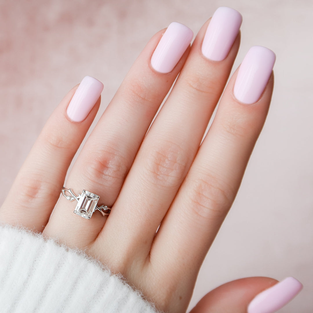 The Coco Emerald Lab Diamond Moissanite Engagement Ring