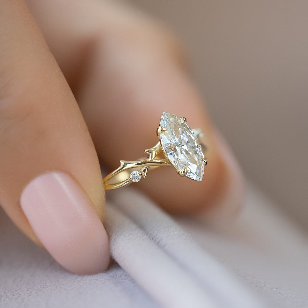 The Coco Marquise Lab Diamond Moissanite Engagement Ring