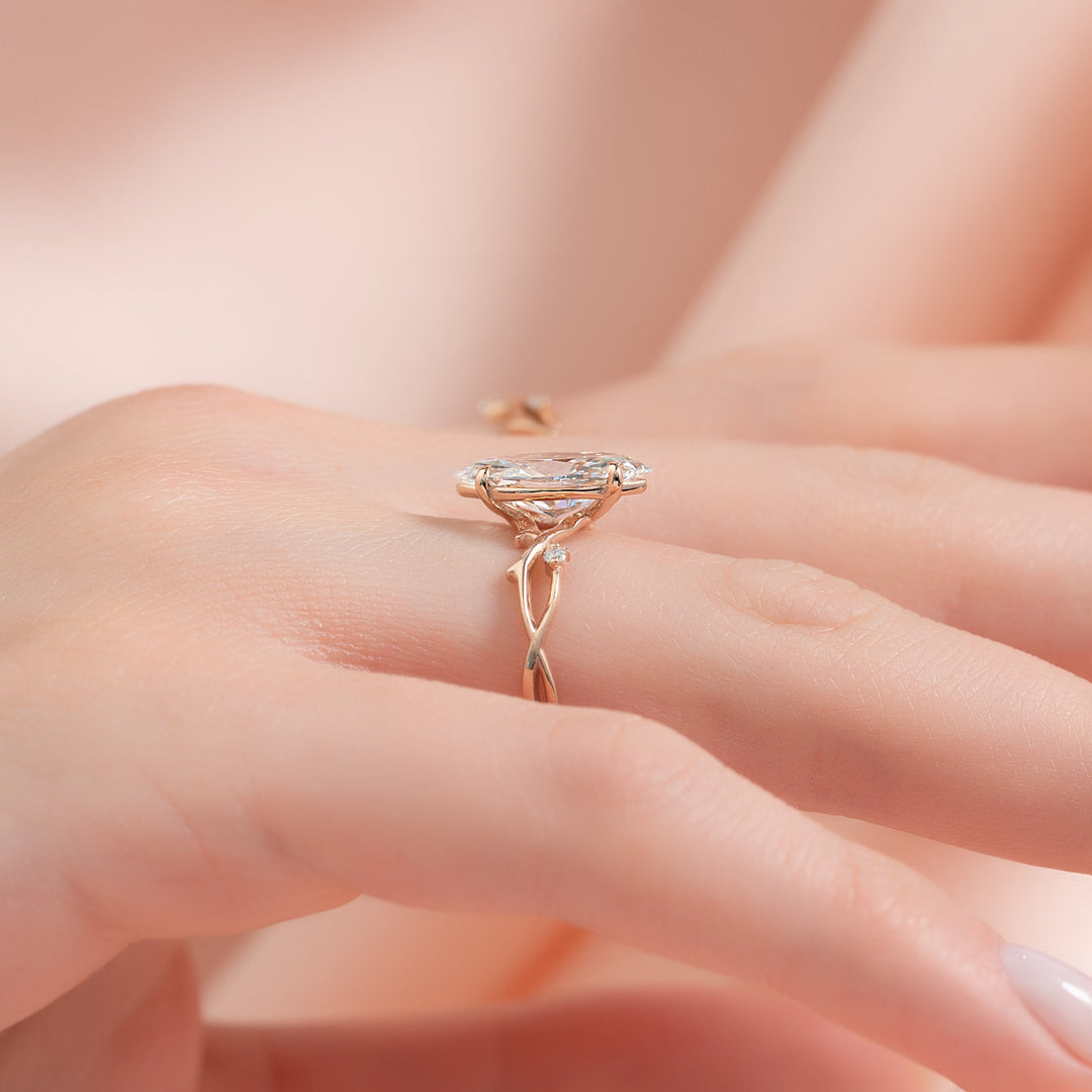 The Coco Marquise Lab Diamond Moissanite Engagement Ring