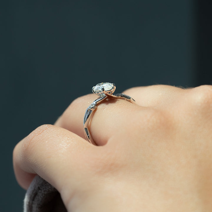 The Coco Marquise Lab Diamond Moissanite Engagement Ring *Shown with 1.5 ct #material_white