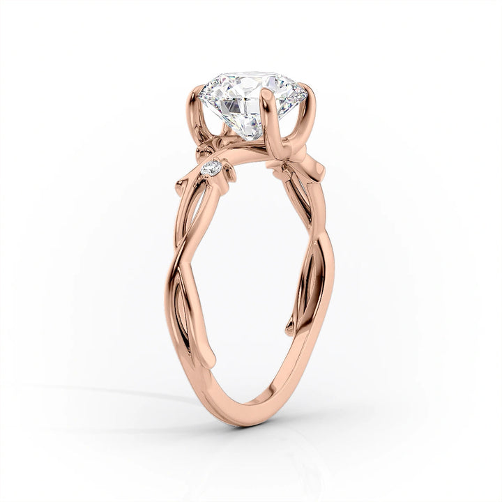 The Coco Set With Princess Side Stone Lab Diamond 1.5 Carat 14K Rose#material_rose