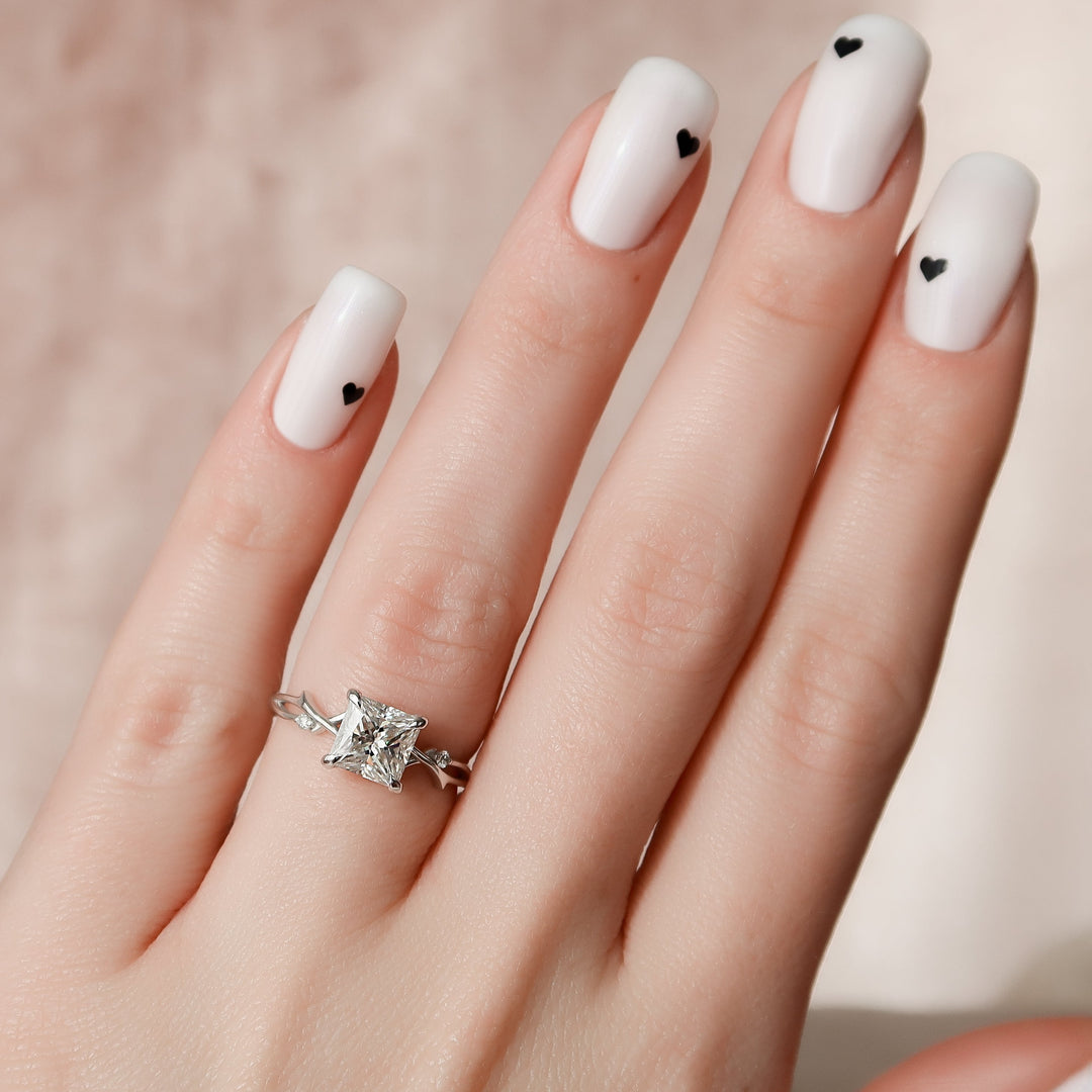 The Coco Princess Lab Diamond Moissanite Engagement Ring