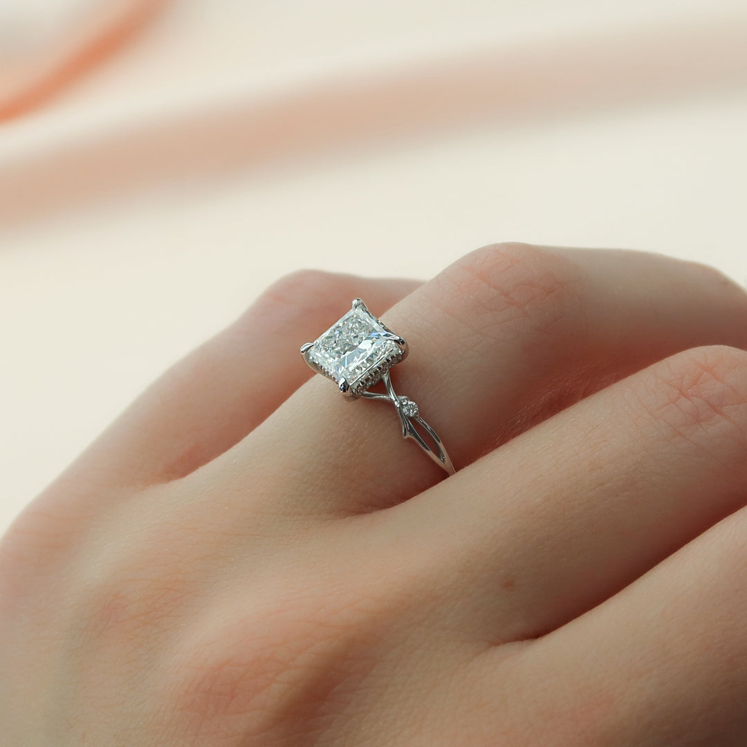 The Coco Princess Lab Diamond Moissanite Engagement Ring