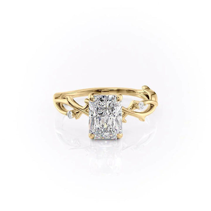 The Coco Set With Radiant Side Stone Lab Diamond 1 Carat 14K Gold#material_gold