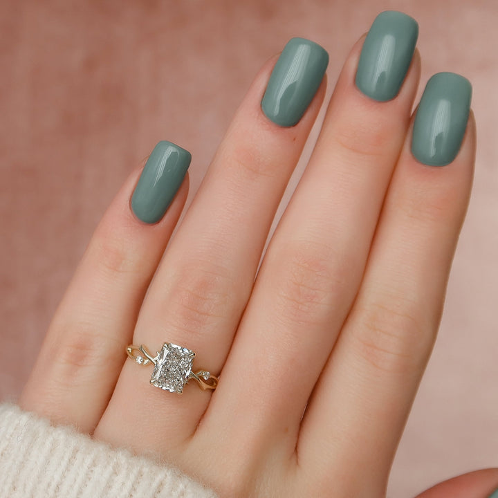 The Coco Radiant Lab Diamond Moissanite Engagement Ring *Shown with 2 ct #material_gold