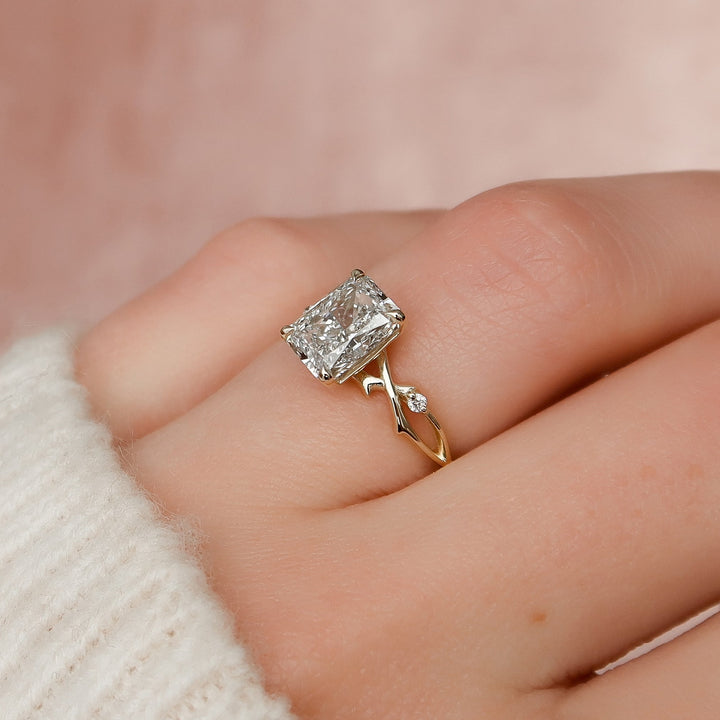 The Coco Radiant Lab Diamond Moissanite Engagement Ring *Shown with 2 ct #material_gold