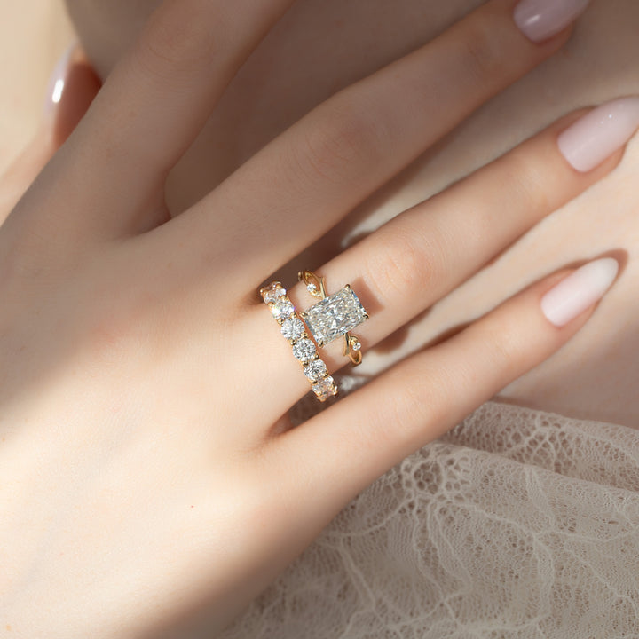 The Coco Radiant Lab Diamond Moissanite Engagement Ring *Shown with 2.5 ct #material_gold