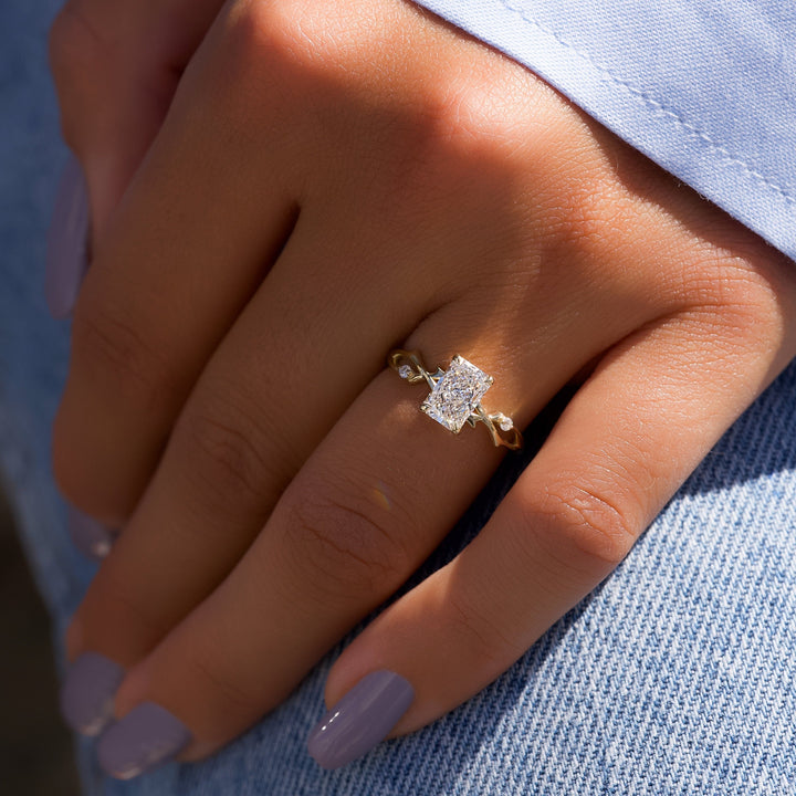 The Coco Radiant Lab Diamond Moissanite Engagement Ring *Shown with 1 ct #material_gold