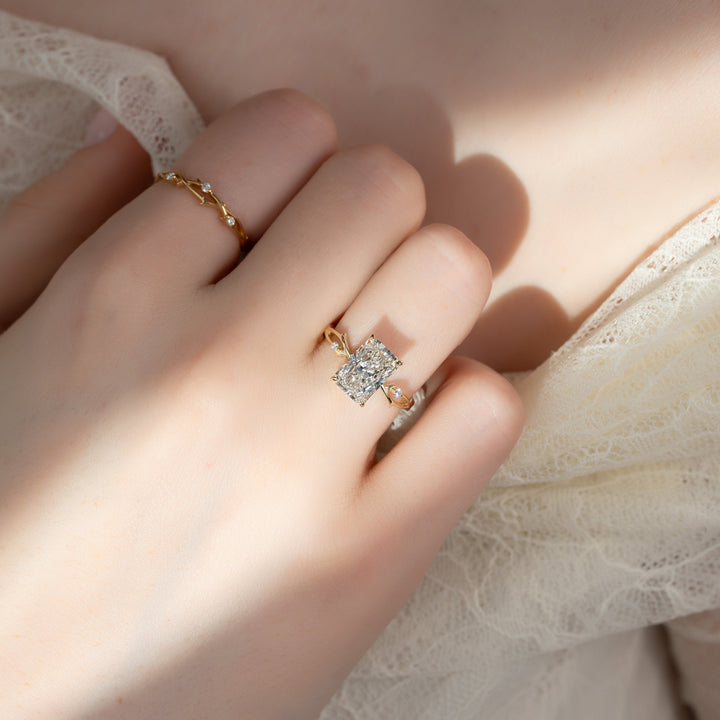 The Coco Radiant Lab Diamond Moissanite Engagement Ring *Shown with 2.5 ct #material_gold