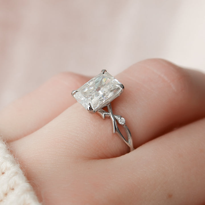 The Coco Radiant Lab Diamond Moissanite Engagement Ring *Shown with 3 ct #material_white