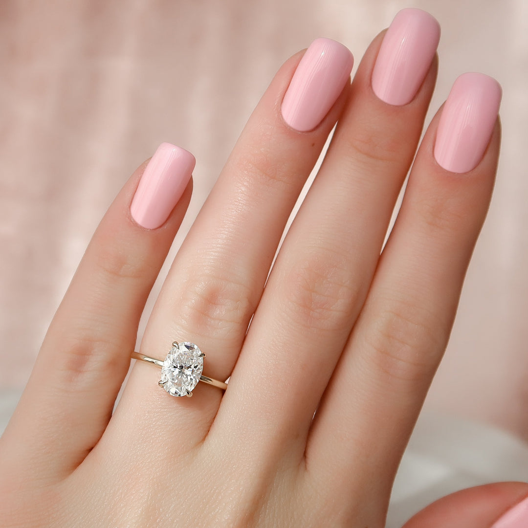 The Crown Liberty Oval Lab Diamond Moissanite Engagement Ring